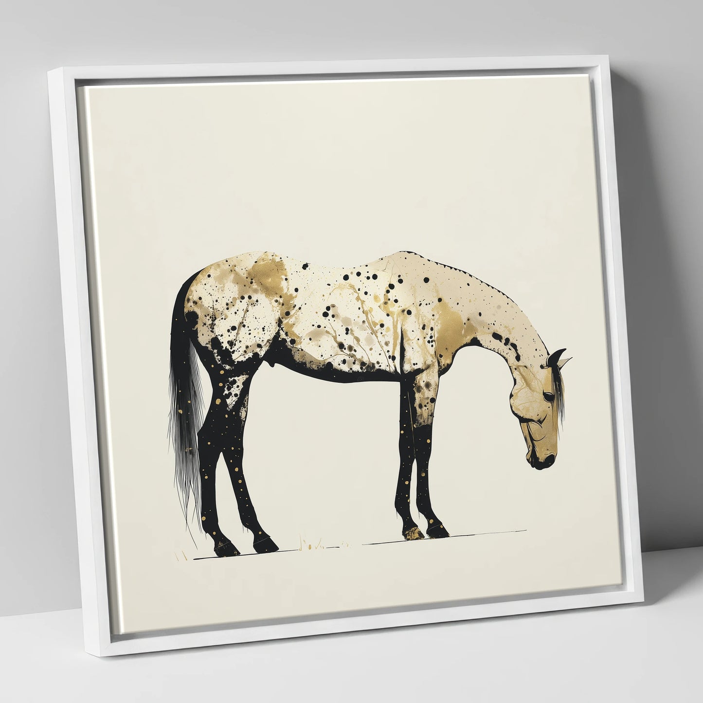 Gilded Appaloosa Elegance horse breed canvas wall art in white frame