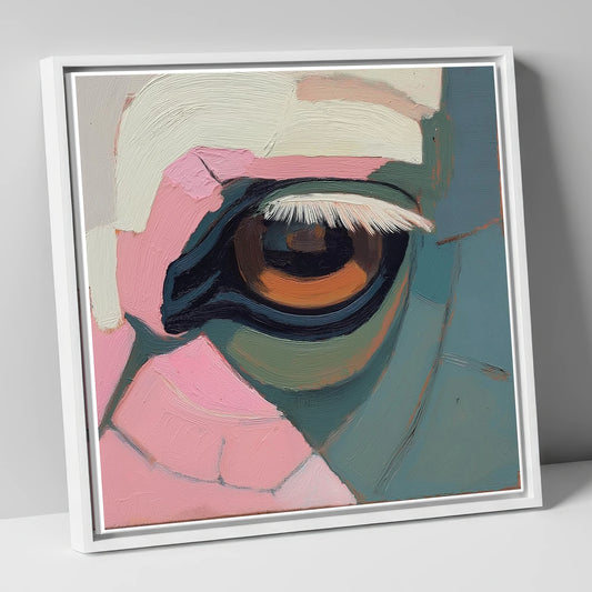 The Gentle Observer horse portrait canvas wall art in white frame