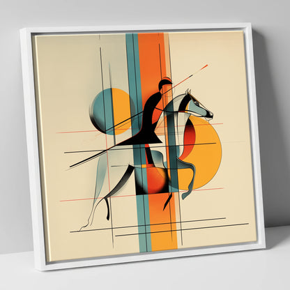 Structured Stride racing horse canvas wall art in white frame