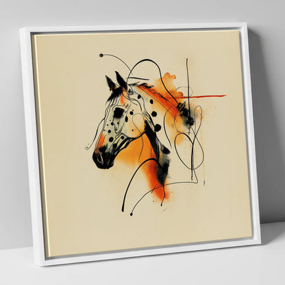 Vibrant Appaloosa Spirit horse breed canvas wall art in white frame
