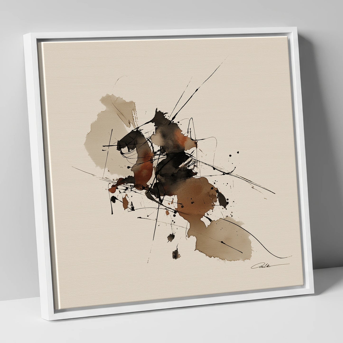 Raw Equine Spirit horse portrait canvas wall art in white frame