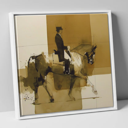 Mastery in Motion dressage horse canvas wall art in white frame