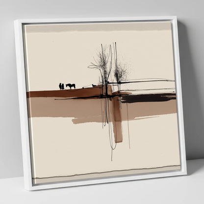 Horizon Bond horse & rider canvas wall art in white frame