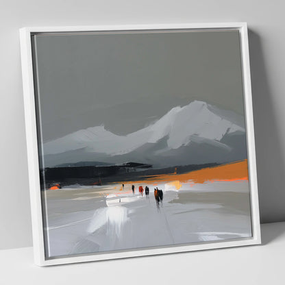 Ember Horizon Trek horse landscape canvas wall art in white frame