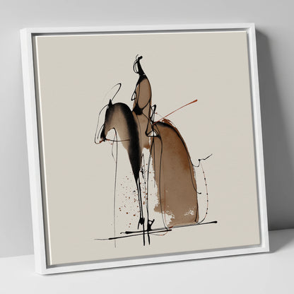Collected Elegance dressage horse canvas wall art in white frame