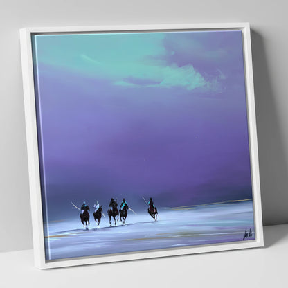 The Final Chukka polo horse canvas wall art in white frame
