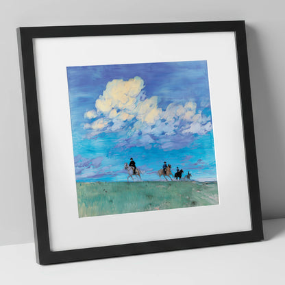 Beneath the Vast Sky horse landscape art print in black frame