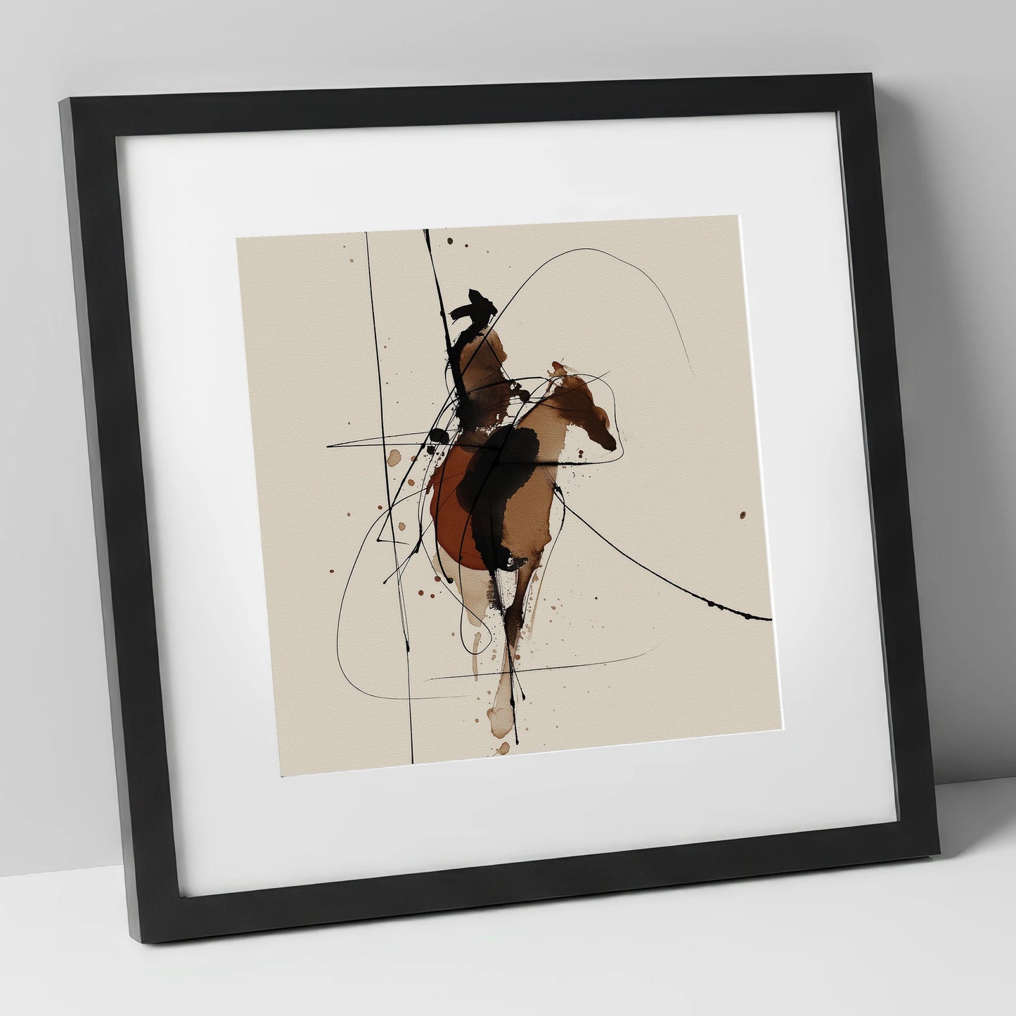 Shadows of the Frontier western horse art print in black frame