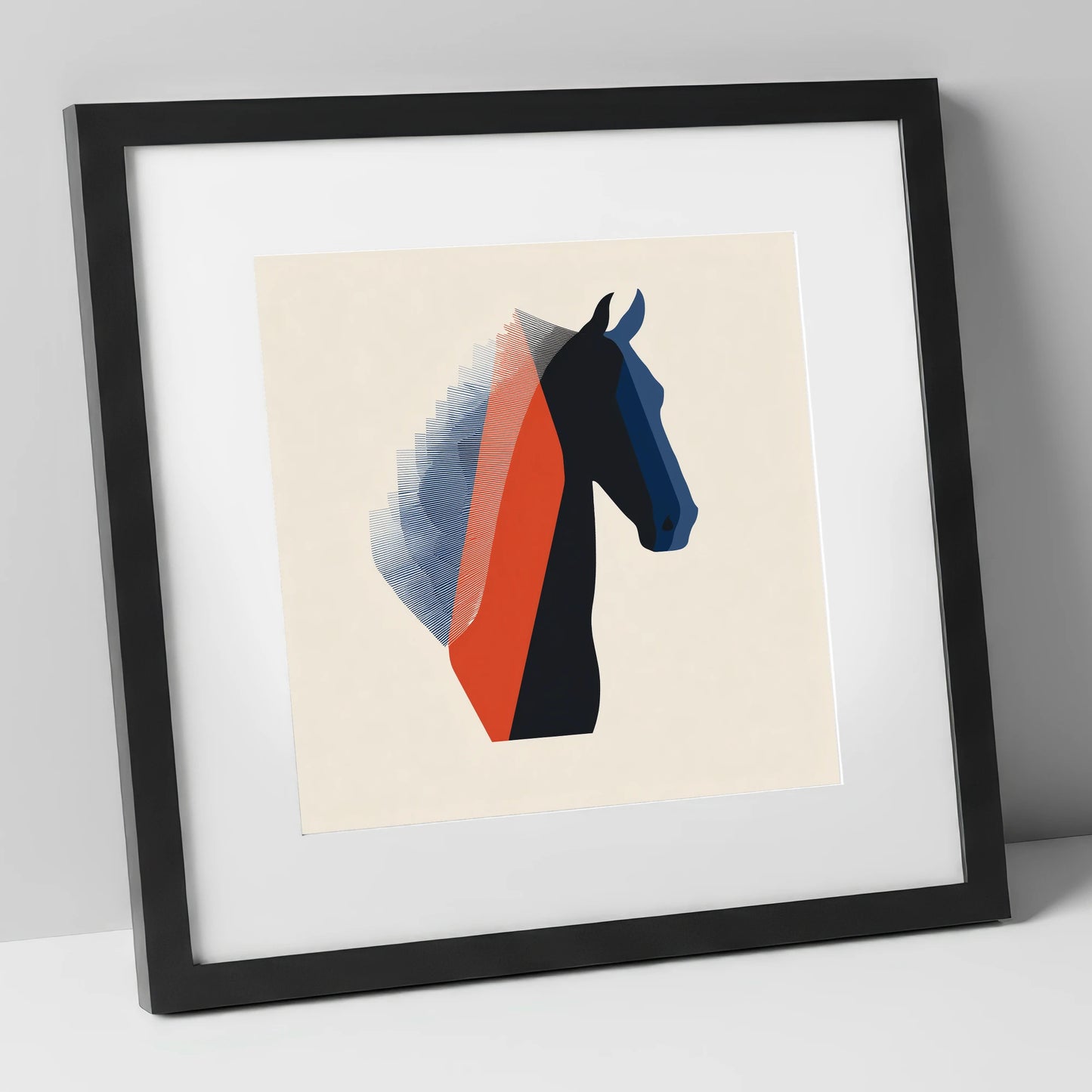 Graphic Equine Profile horse breed art print in black frame