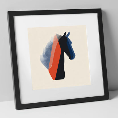 Graphic Equine Profile horse breed art print in black frame