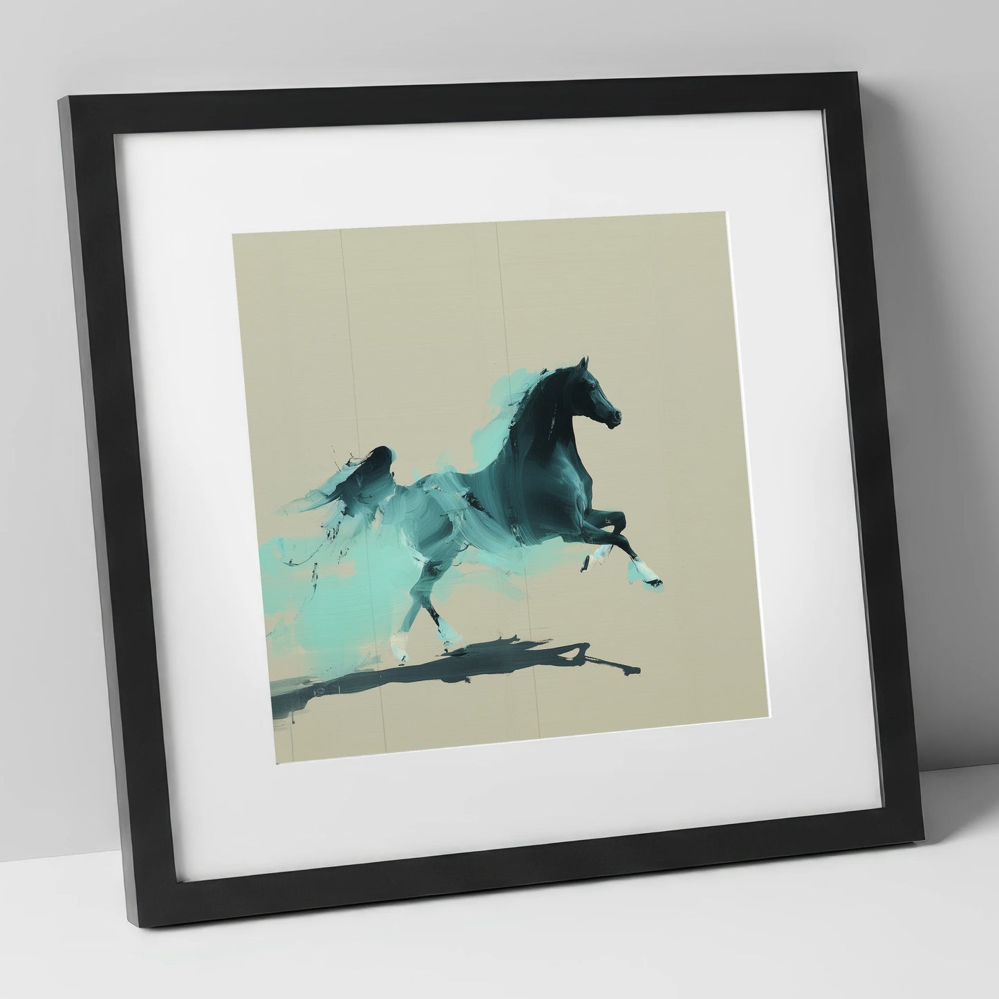 Vivid Arabian Energy horse breed art print in black frame