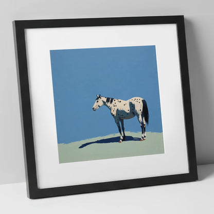 Appaloosa Under Azure Skies horse breed art print in black frame