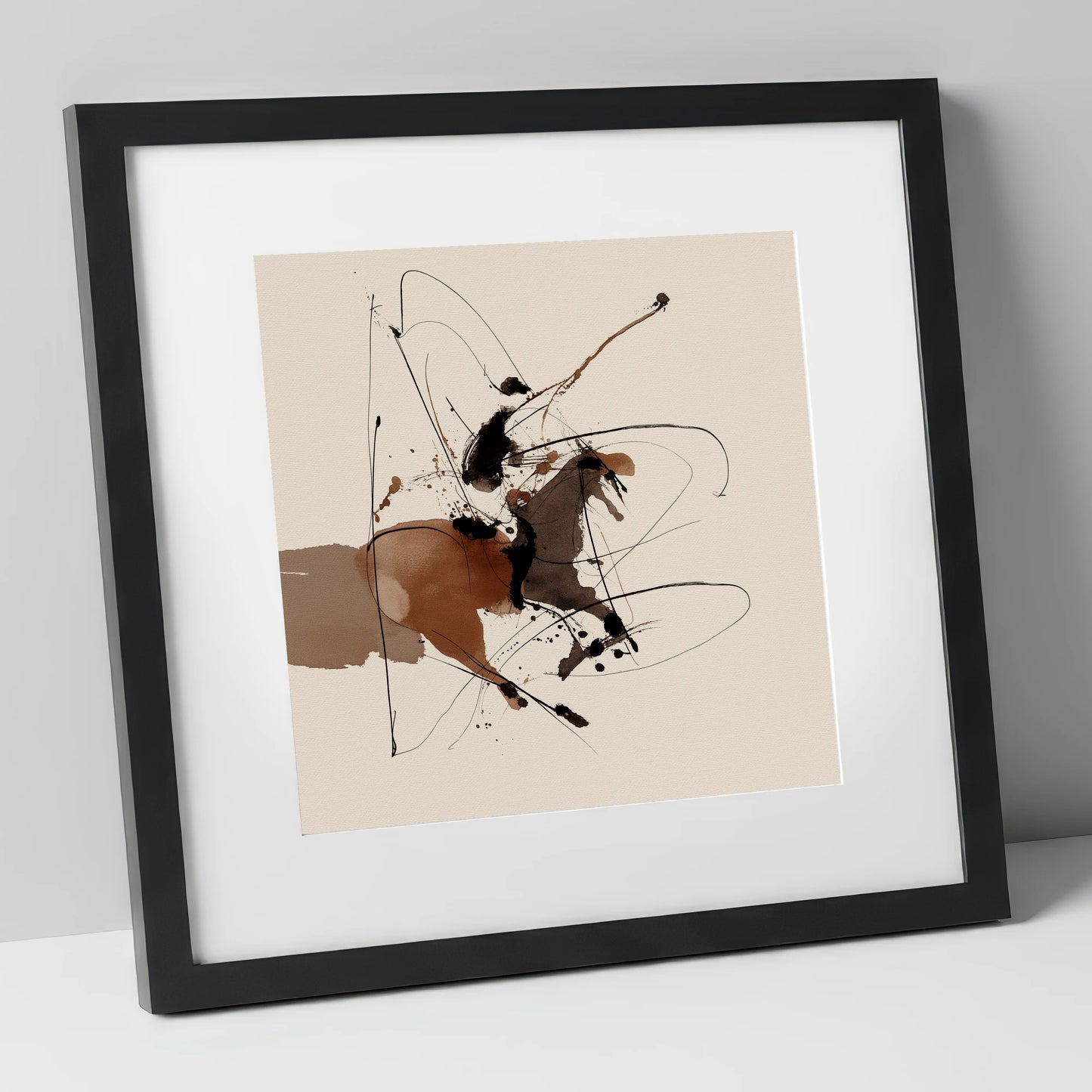 Untamed Ink Equine horse portrait art print in black frame