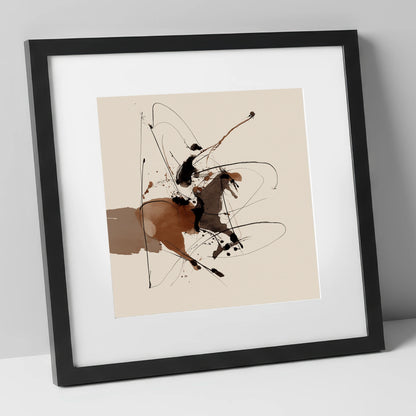 Untamed Ink Equine horse portrait art print in black frame