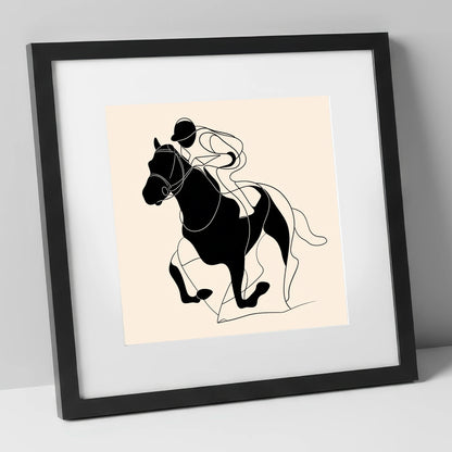 Fluid Racing Form racing horse art print in black frame
