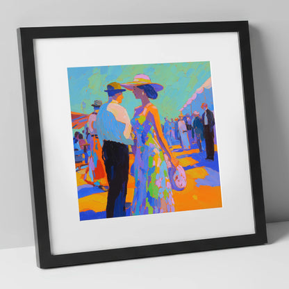 Trackside Society racing horse art print in black frame