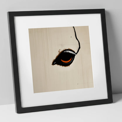 The Amber Gaze horse portrait art print in black frame