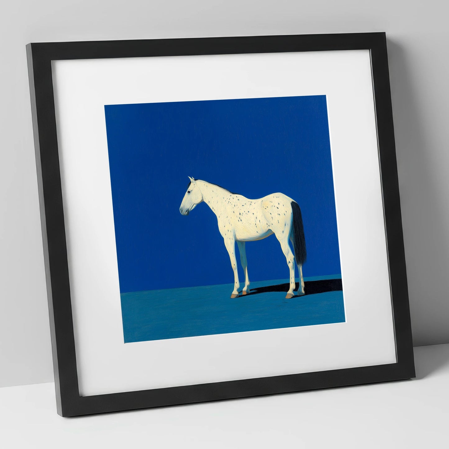 The Minimalist Appaloosa horse breed art print in black frame