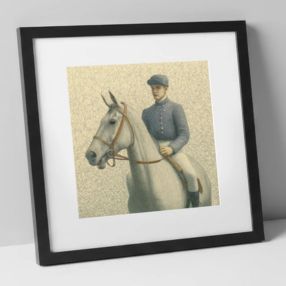 The Slate Silks racing horse art print in black frame