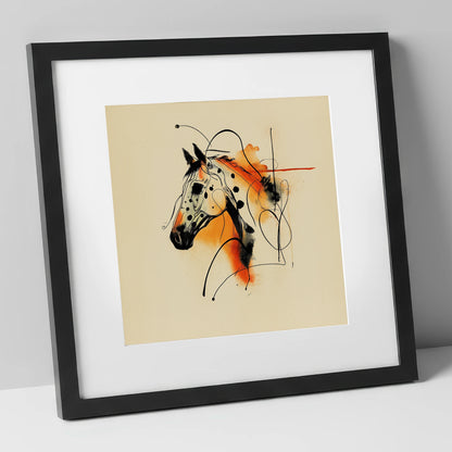 Vibrant Appaloosa Spirit horse breed art print in black frame