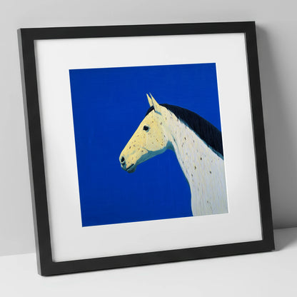 The Azure Profile horse breed art print in black frame