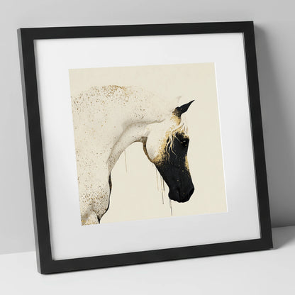 Gilded Splendour horse breed art print in black frame