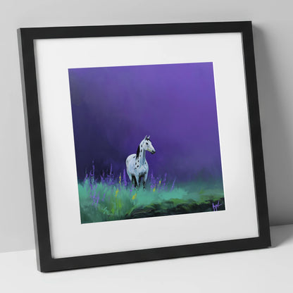 Twilight Appaloosa horse breed art print in black frame