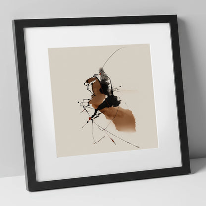 Abstract Equine Energy horse portrait art print in black frame