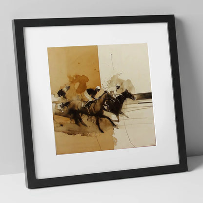 Dust and Glory racing horse art print in black frame
