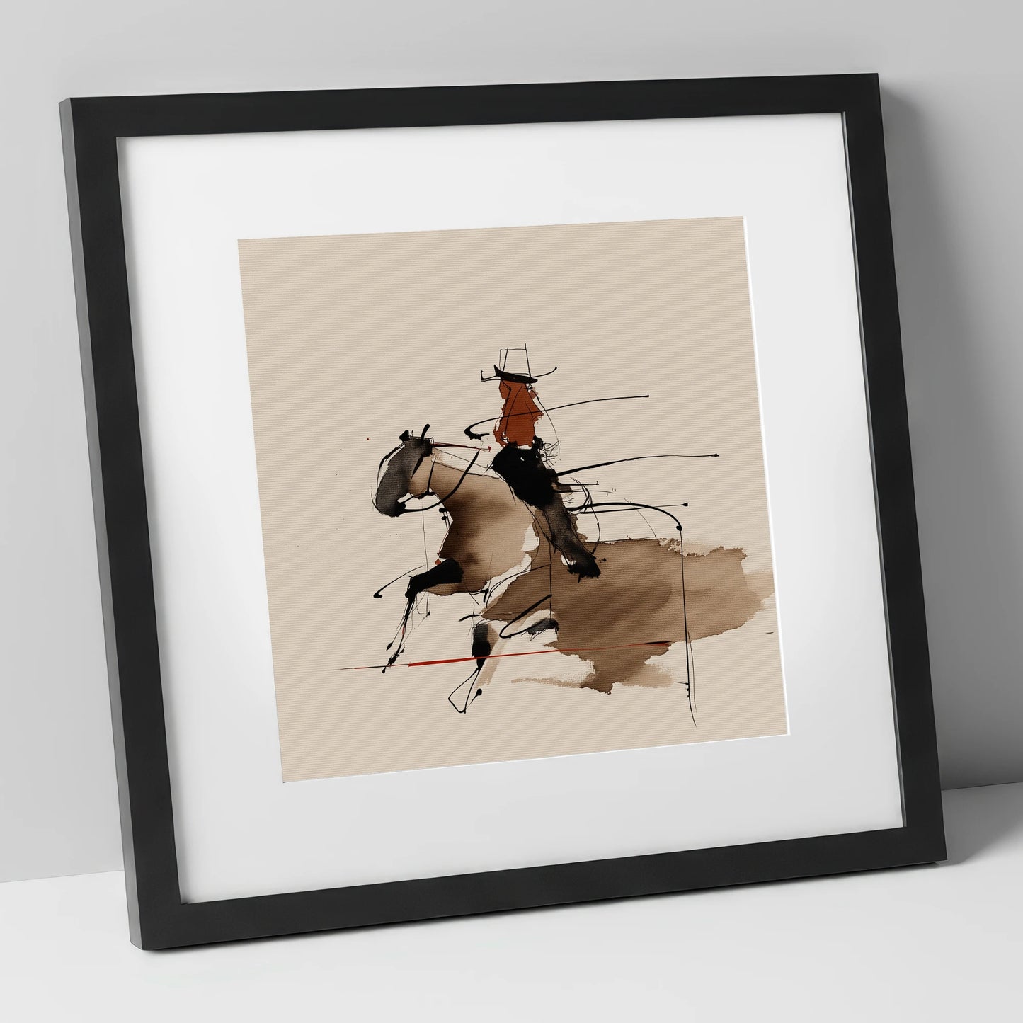 Fluid Western Motion western horse art print in black frame