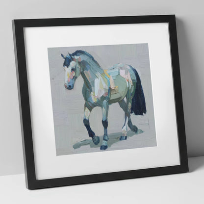Painted Strides horse breed art print in black frame