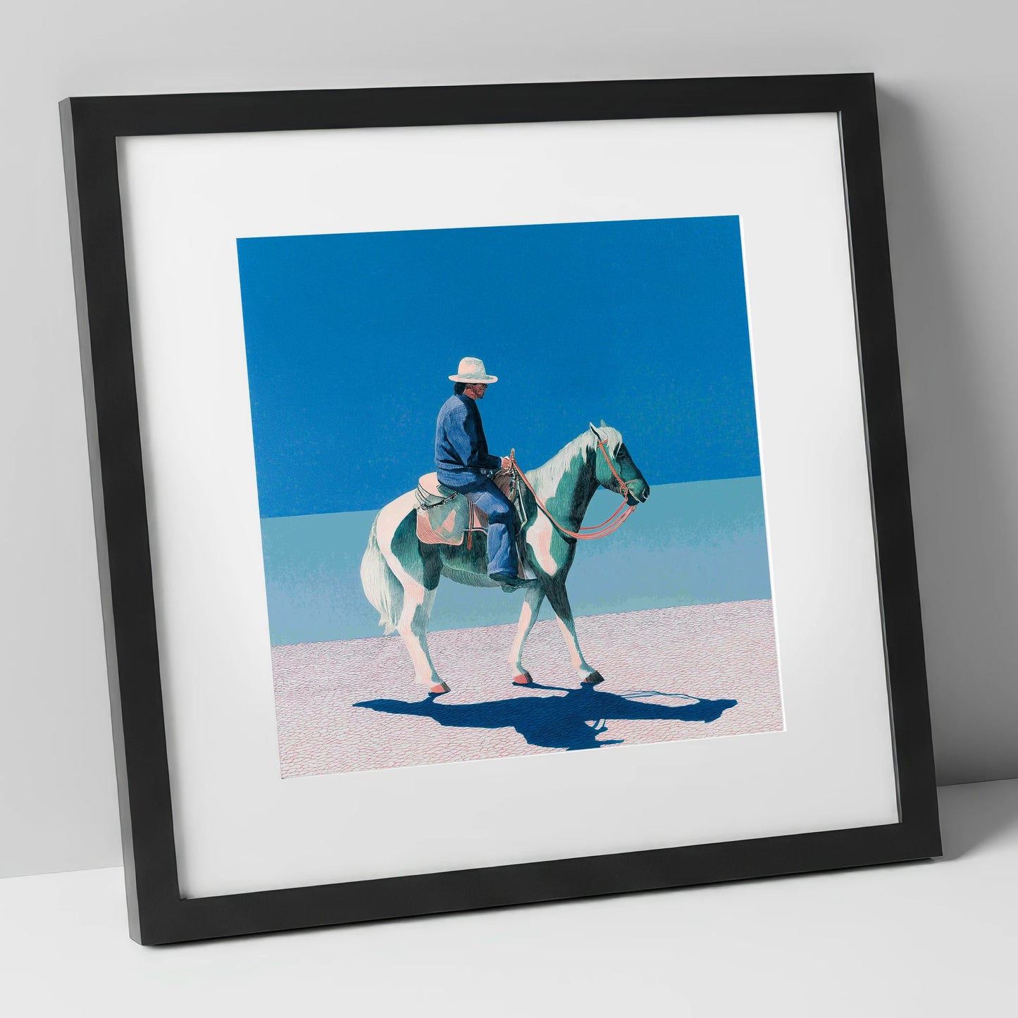 The Vast Horizon western horse art print in black frame