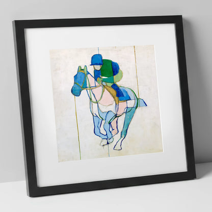 Architectural Racing Lines racing horse art print in black frame