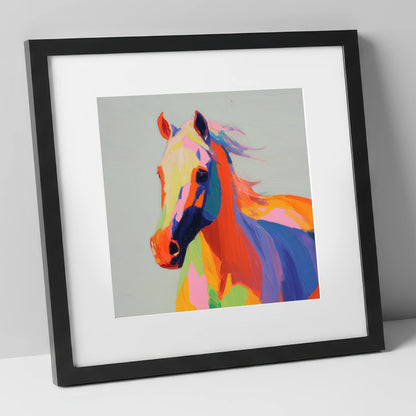 Vivid Equine Spirit horse breed art print in black frame