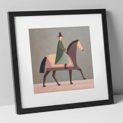 Structured Harmony dressage horse art print in black frame