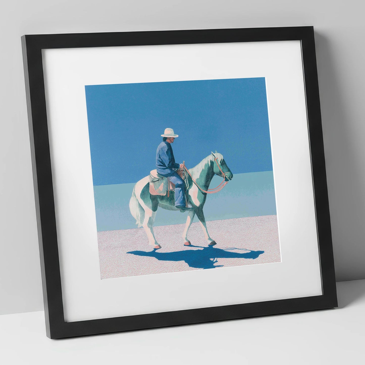 The Vast Horizon western horse art print in black frame