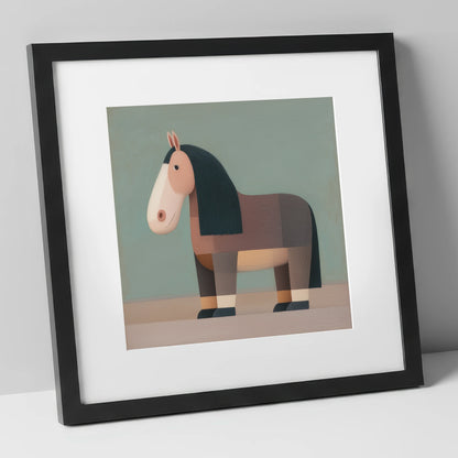 Nostalgic Equine Form horse breed art print in black frame
