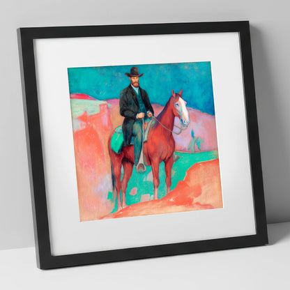 The Painted Frontier western horse art print in black frame
