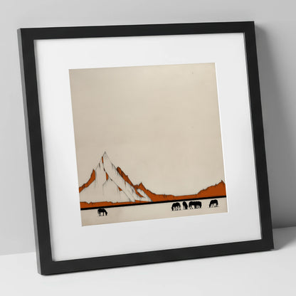 High Country Silhouettes horse landscape art print in black frame
