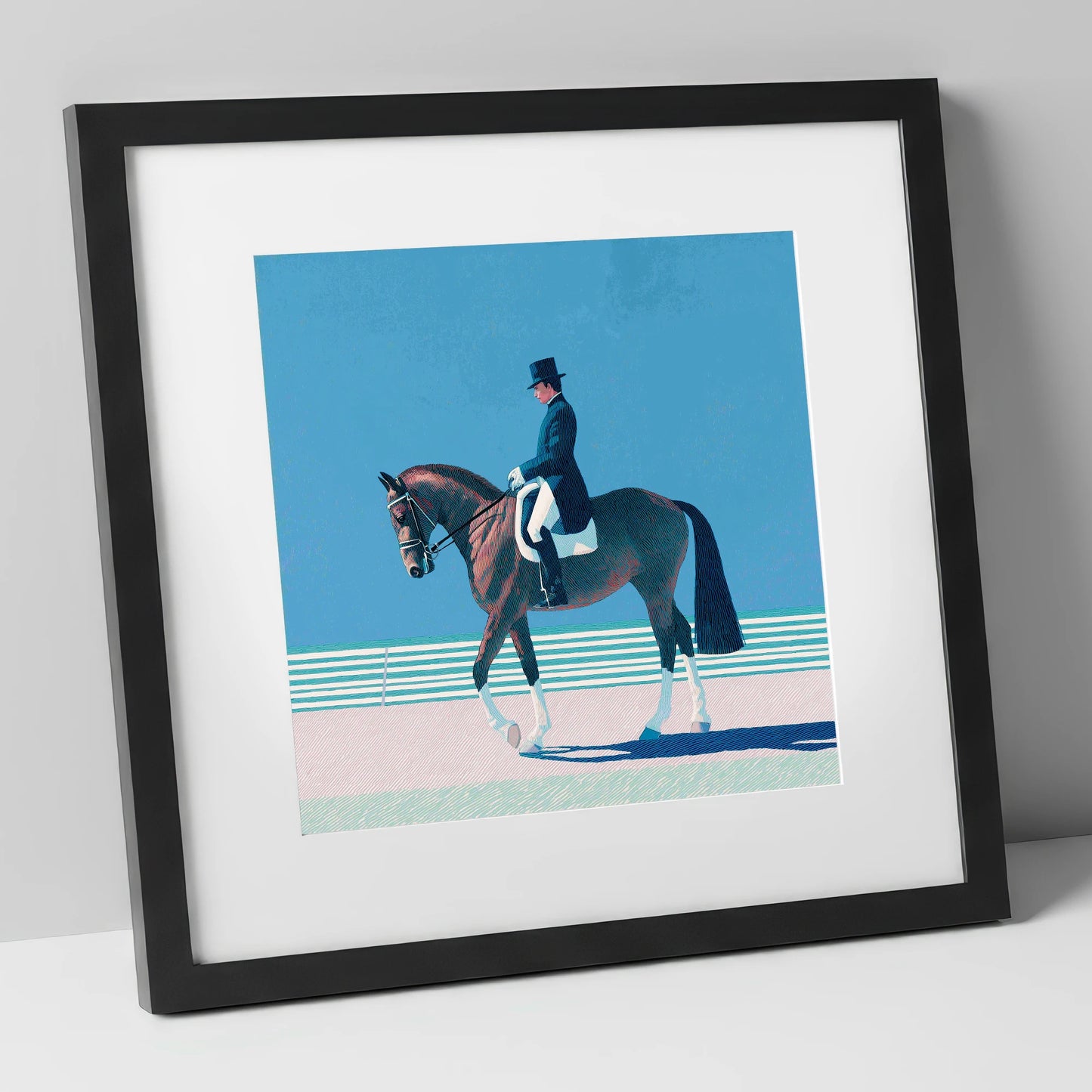 Classical Dressage Elegance dressage horse art print in black frame