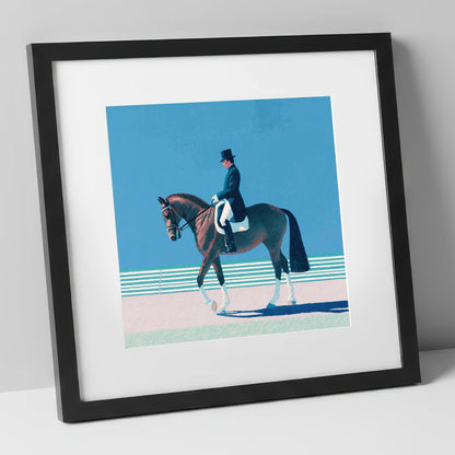 Classical Dressage Elegance dressage horse art print in black frame