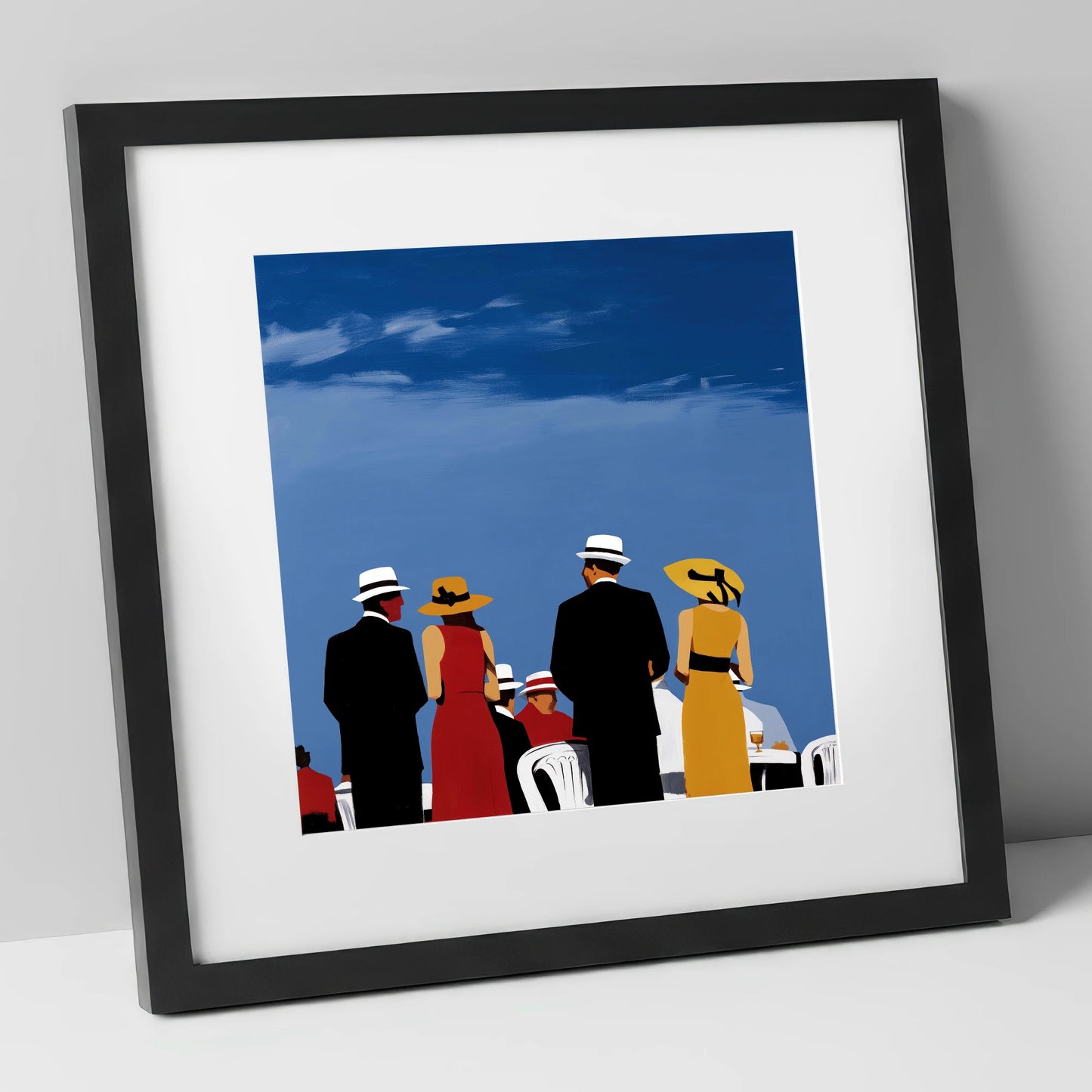 Race Day Elegance racing horse art print in black frame