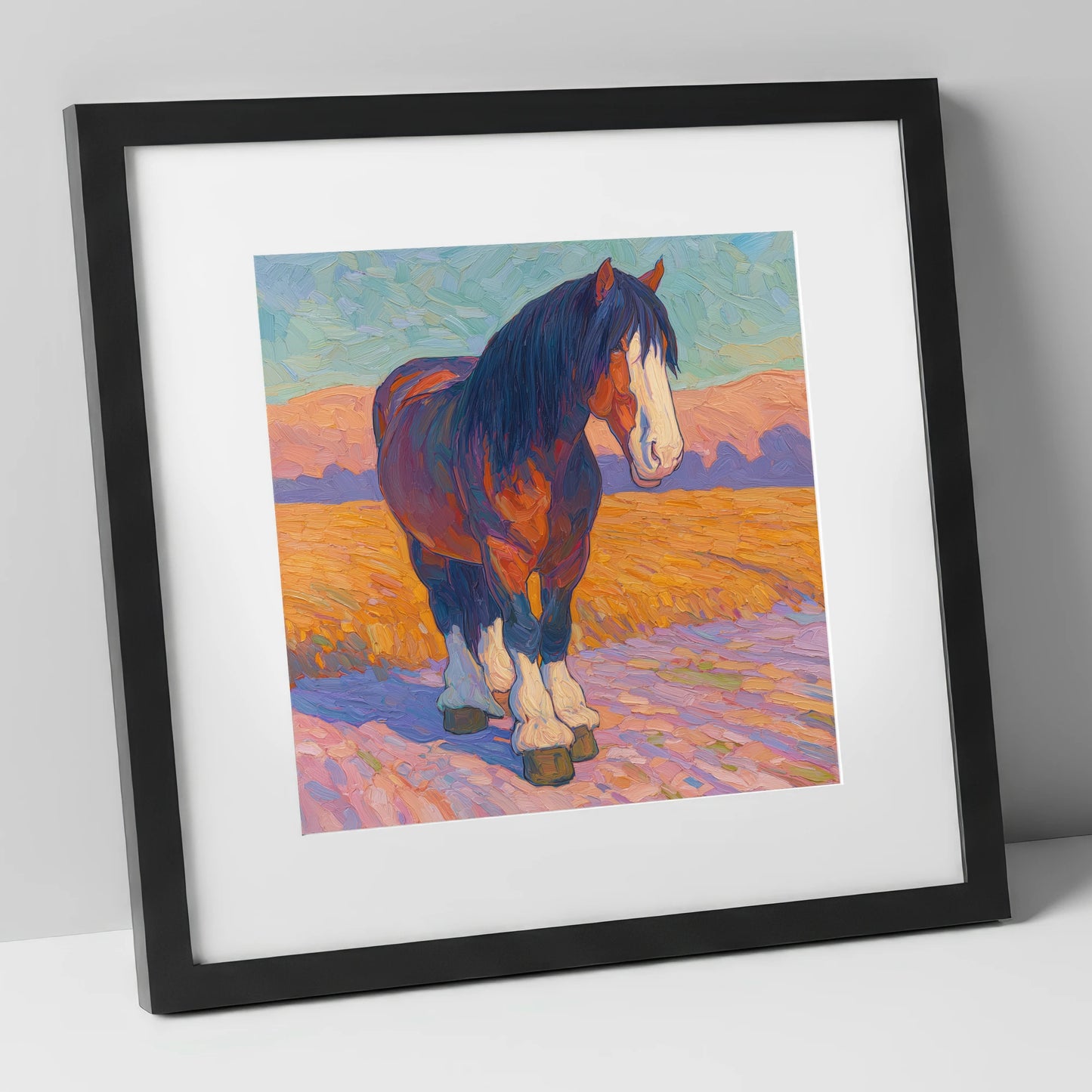 Vivid Heavy Horse horse breed art print in black frame