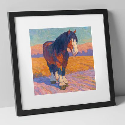 Vivid Heavy Horse horse breed art print in black frame