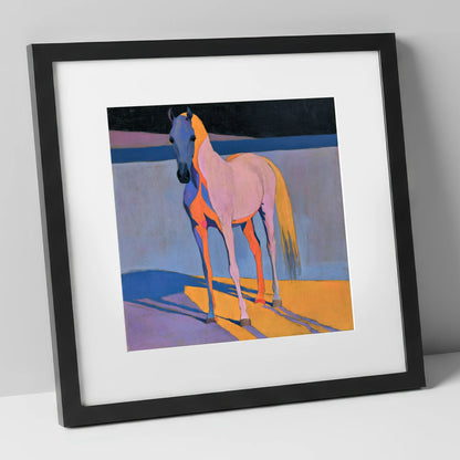 Vivid Painted Arabian Horse horse breed art print in black frame