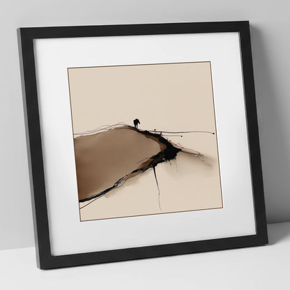 High Ground Silhouette horse landscape art print in black frame