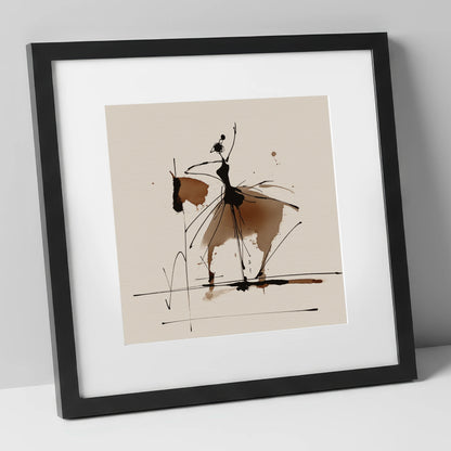 Harmony in Motion dressage horse art print in black frame
