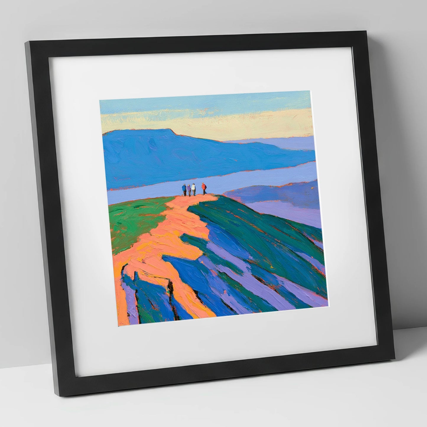 View From The Ridge horse landscape art print in black frame