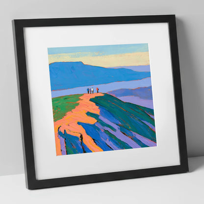 View From The Ridge horse landscape art print in black frame