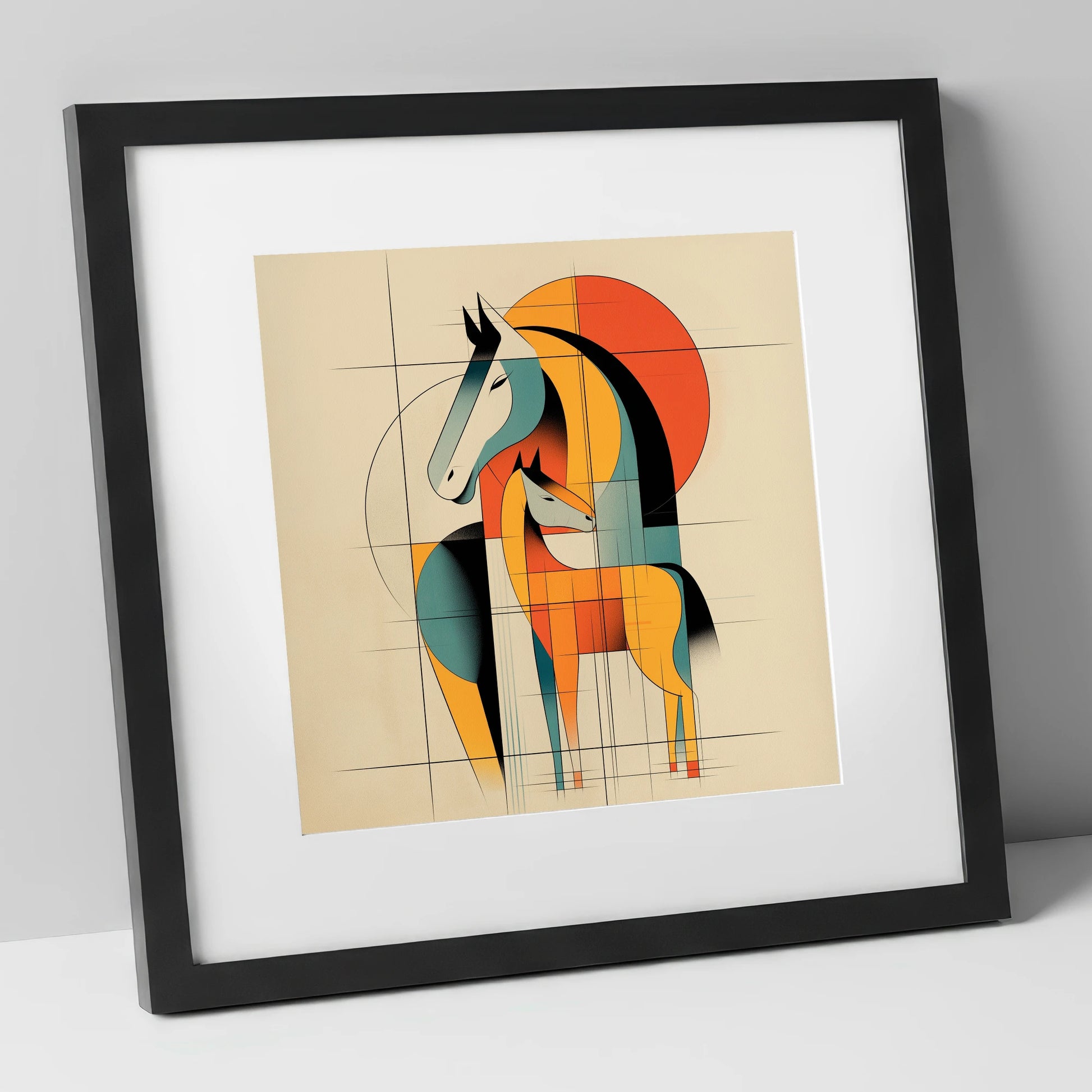 Geometric Equine Bond - Print Black